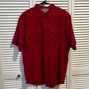 Columbia Men's Red Short-Sleeve Button-Down Shirt